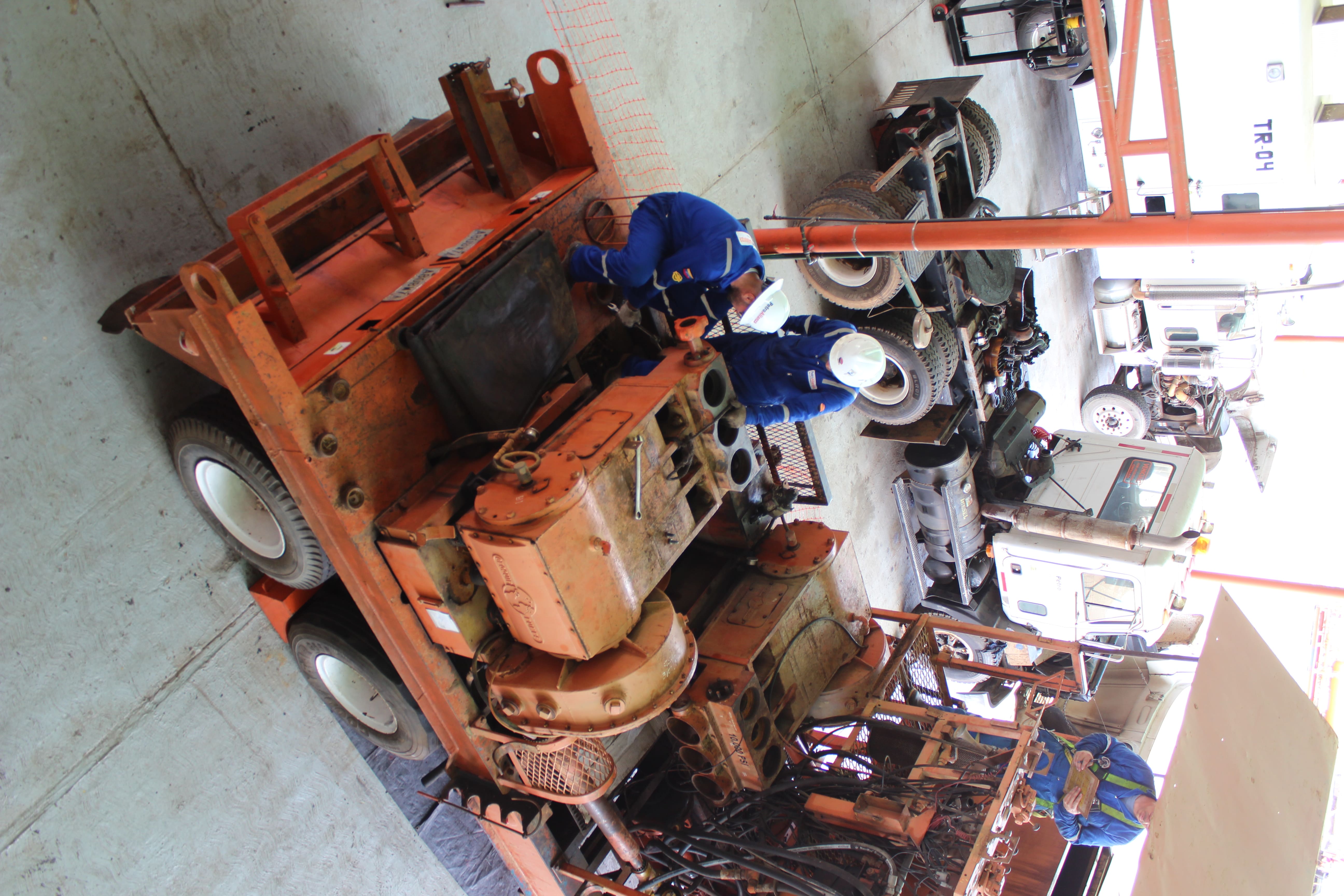 Equipment and personnel performing maintenance and operational readiness work